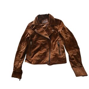 BLANKNYC Suede Moto Jacket Size S Brown